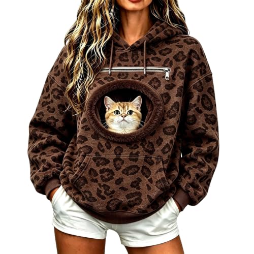 Pet Pouch Hoodie For Women, Cat Hoodie With Pouch For Small Dogs And Cats - image 2