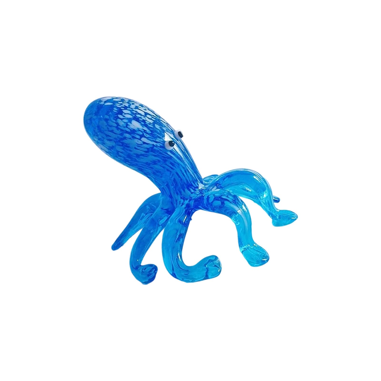 Drtyuio Dark Blue Artistic Vibrant Octopuses Miniature Sculpture Desk Shelf Decoration Great Present For Christmas Housewarming Parties Funny Glass Multicolor Octopuses Miniature Figurine Desktop Decors