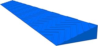 Rampa de umbral de puerta de 2 pulgadas, rampa de umbral de barras, rampa de paso para interior, rampas de bordillo para aspiradoras robóticas compatibles (color: azul, tamaño: 100 x 7 x 1 cm)
