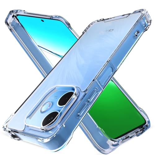 Image of Outlouders Back Cover for Oppo A5 Pro 5G Clear Transparent PC + TPU Bumper Case with Raised Edges for Shockproof Protection (Transparent)