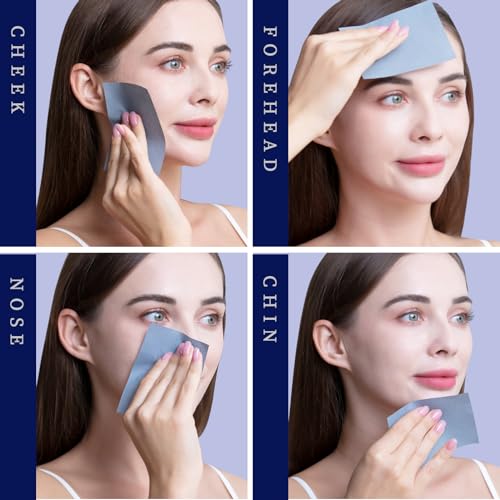 teenitor 400 counts oil blotting papers for face bamboo charcoal oil absorbing sheets for oily skin oil blotting sheets for face oil absorbent pads blotter paper oil face wipes large 10cmx7cm