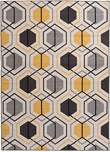 Rugshop Contemporary Geometric Stripe Carpet for Living Room,Bedroom,Home Office,Kitchen Non-Slip (Non-Skid) Area Rug 5 X 7 (5' 3