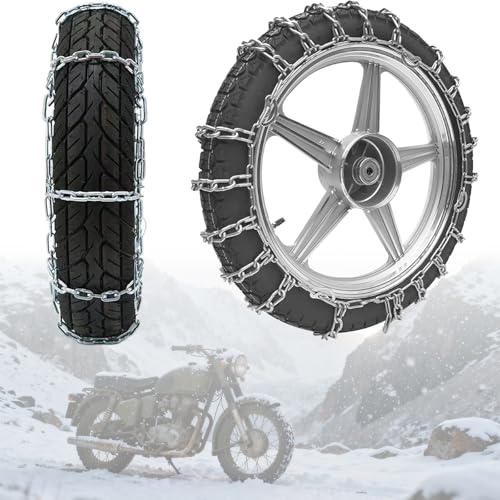 スタッドレス チェーン バイク オートバイ 用 スノー チェーン スタッド 付き 金属 軽量 スチール 雪 氷 対策 防滑 摩耗防止 タイヤ保護 冬用 必須 アイテム 標準1本 110-90-16