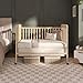 Dream On Me Carson Classic 3-in-1 Convertible Full-Size Baby Crib in Natural, GreenGuard Gold & BSA, 4 Mattress Heights, Converts to Day & Toddler Bed, Locking Wheels, Classic Nursery Design