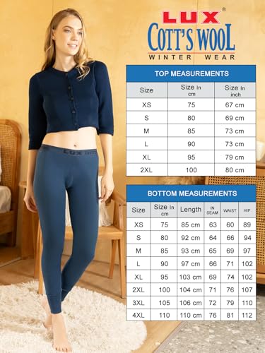 Image of Lux Cottswool Women's Upper and Lower Thermal Set | Thermal Set for Women