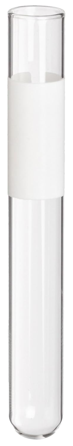 Kimble-Chase M10MXW Soda Lime Glass 3mL Mark-M Disposable Culture/Test Tube, with Banded White Label (Case of 1000)