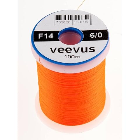 6/0 VEEVUS THREAD - ASSORTED COLORS - FL ORANGE - FLY TYING Cover
