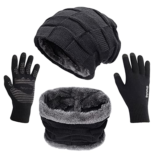 Barts Unisex Mütze, Schal & Handschuhe Set – Schwarz, One Size, 100% Polyester