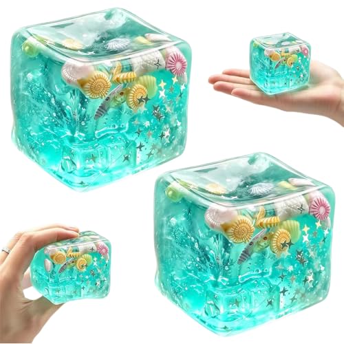 MUYAPAY 2 Piezas Pelotas Antiestres con Forma de Cubito de Hielo Stress Ball 4,5×4,5×4,5CM Pequeño y Portátil Bola Antiestres Alivia La Fatiga Los Dedos Calma La Ansiedad Tranquiliza y Relaja