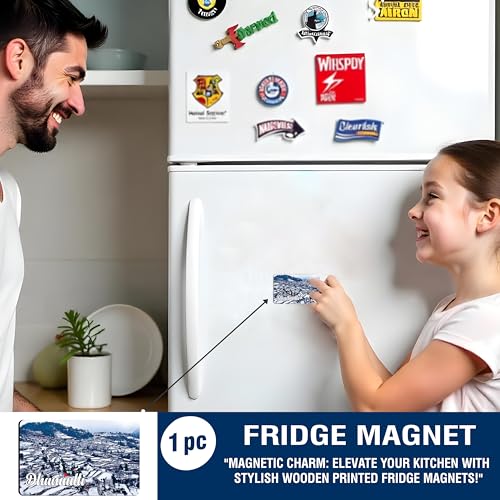 Image of Elegant Fridge Magnet with Themes |Rectangular Size Refrigerator Magnet with Magnetic Rubber Back | Pack of 1, 8.6cm X 5.4cm (Dhanaulti)