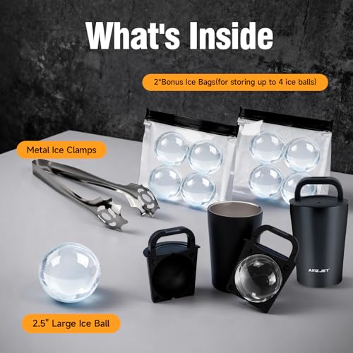 Molde para bolas de hielo claras 2.5 pulg acero silicona miniatura 4