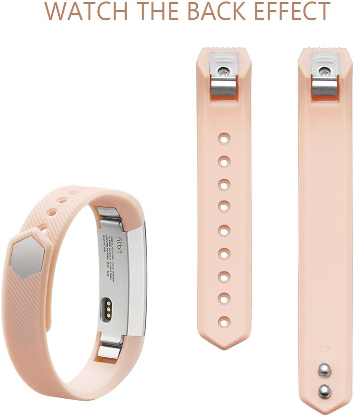VANCLE Fitbit Alta Bands, Newest Adjustable Replacement Bands for Fitbit Alta/Fitbit Alta Band/Fitbit Alta Bands (with Metal Clasp, No Tracker), Blush Pink, Small