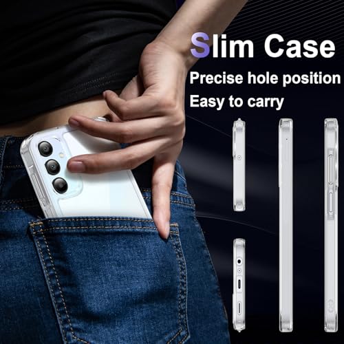 Image of Case for Samsung Galaxy A15 5G /4G, Military Grade Drop Protection Phone Case, Yellowing Resistant, Anti-Scratch Hard PC Back, Shockproof Hard Ultra-Thin Protective Cover, Clear