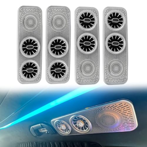 Aire acondicionado Turbo Vent AC Outlet Trim para V Class para Viano W447, rejilla de ventilación de techo de acero inoxidable con iluminación LED, conducto de refrigeración interior