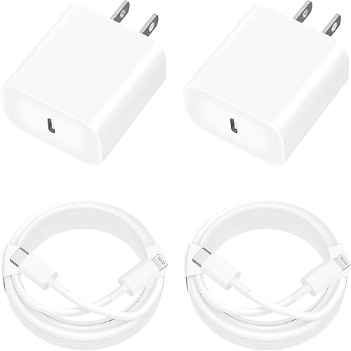 [Apple MFi Certified] iPhone 14 Charger Fast Charging, Rombica 4Pack 20W Dynamic Power Adapter USB-C Charger Type-C Wall Charger + 6FT Type-C to