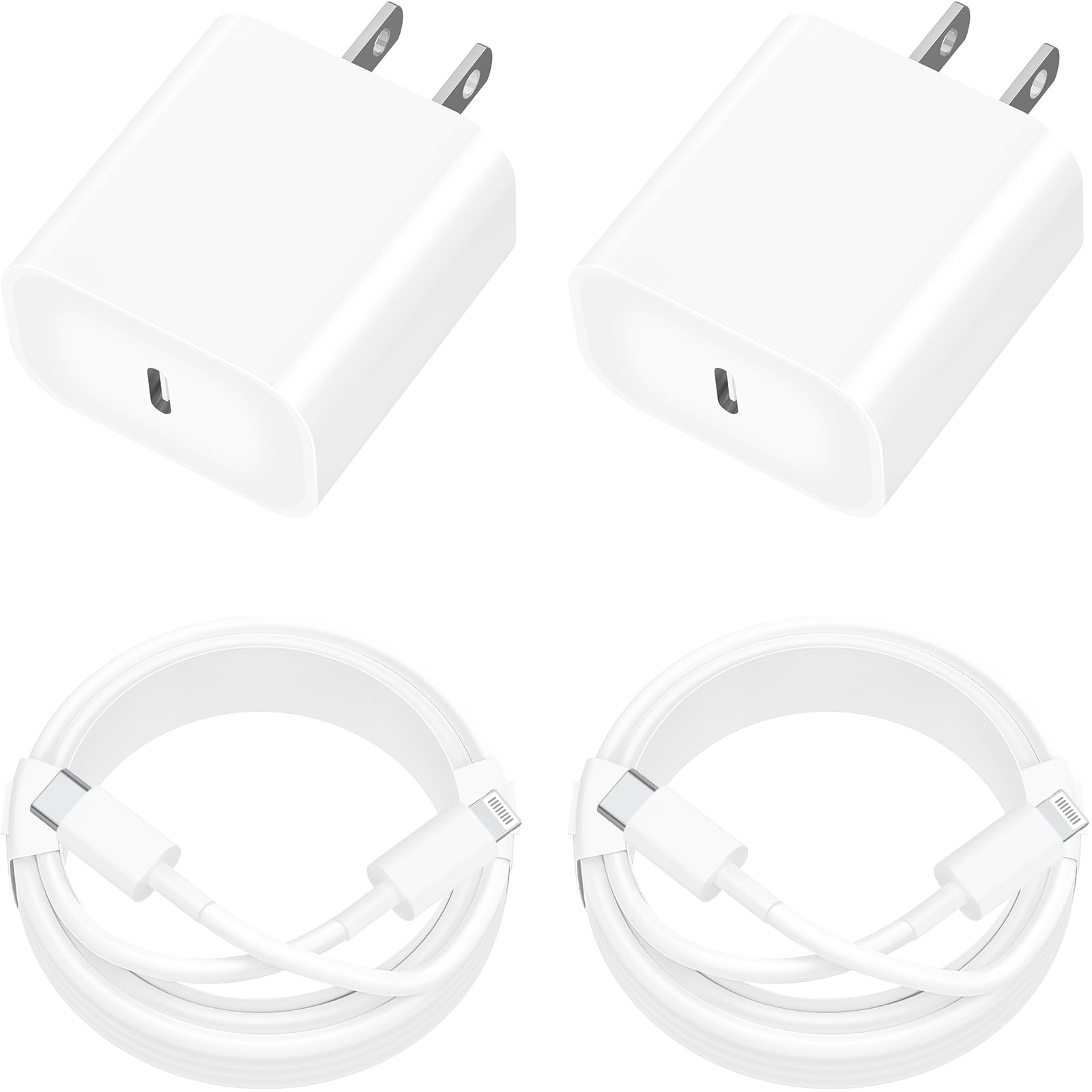 Photo 1 of [Apple MFi Certified] iPhone 14 Charger Fast Charging, Rombica 4Pack 20W Dynamic Power Adapter USB-C Charger Type-C Wall Charger + 6FT Type-C to Lightning Cable for iPhone 14 13 12 11 Pro XS XR X iPad
