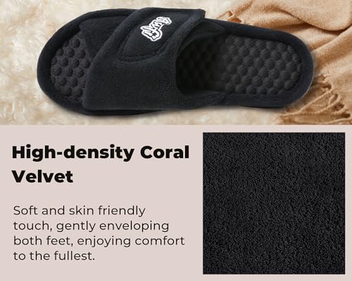 House Slippers for Woman Coolmax® Breathable Memory Foam Slippers for Women Open Toe Comfy Slippers for Womens Indoor and Outdoor Slip On Bedroom Shoes Moisture-wicking3