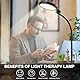 Tageslichtlampe Lichttherapie, Runder Boden Tageslichtlampe Stehlampe, SAD Sonnenlicht Lampe Therapie mit Fernbedienung & Touch Control & Verstellbaren Schwanenhals für Lesen/Büro/Haus (Schwarze)