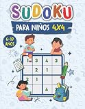  Sudoku para niños 4x4 6-10 años: Libro de actividades de 100 rompecabezas de sudoku fáciles 4x4 para niños de 6 a 10 años con solucionese la memoria y la lógica,Divertido libro educativo.