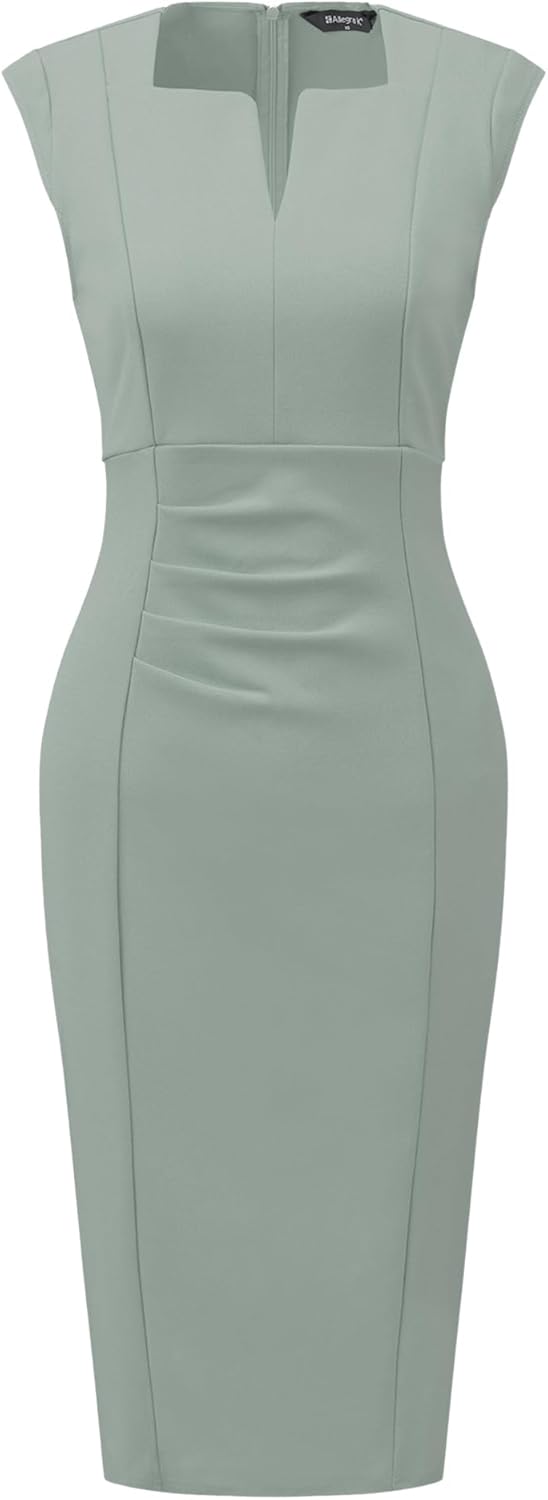 Allegra K Women's Sheath Dress Pencil Work Sleeveless Professional Office Dresses