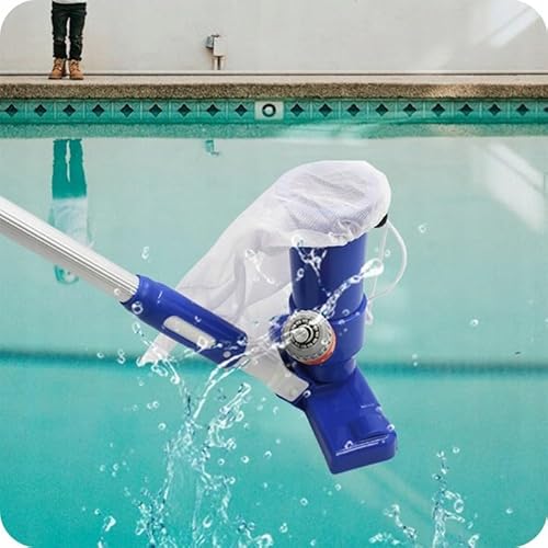 KRUMAD Pool Reinigungsset, Hand Poolsauger, Pool Kescher & Teleskopstange zum Klemmen, Effizient Pool -Zubehör für Reinigung, Teiche & Whirlpools Bodensauger, Poolreinigung Leicht Gemacht