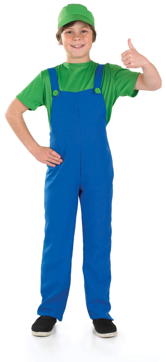 JJMS Trading Ltd Plumber Costume Kids Green Halloween Costumes For Boys Medium