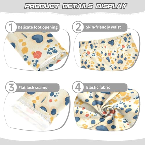 KLL Cute Dog Paws Girls Basic Leggings Stretchy Full Length Dance Pants Exercise3