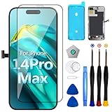 for iPhone 14 Pro Max screen replacement Kit 6.7inch for (Model A2894, A2651, A2893, A2896, A2895)3D Touch Screen LCD Display Digitizer Assembly with Repair Tool Kit+Screen Protector+Waterproof Frame