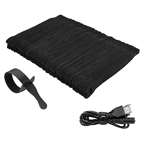 Image of 100Pk Reusable Cable Ties Cable Straps, Trilancer 6''x0.47'' Thin Wire Cord Organization Ties with Hook and Loop for Home, Office and Data Centers(Black)