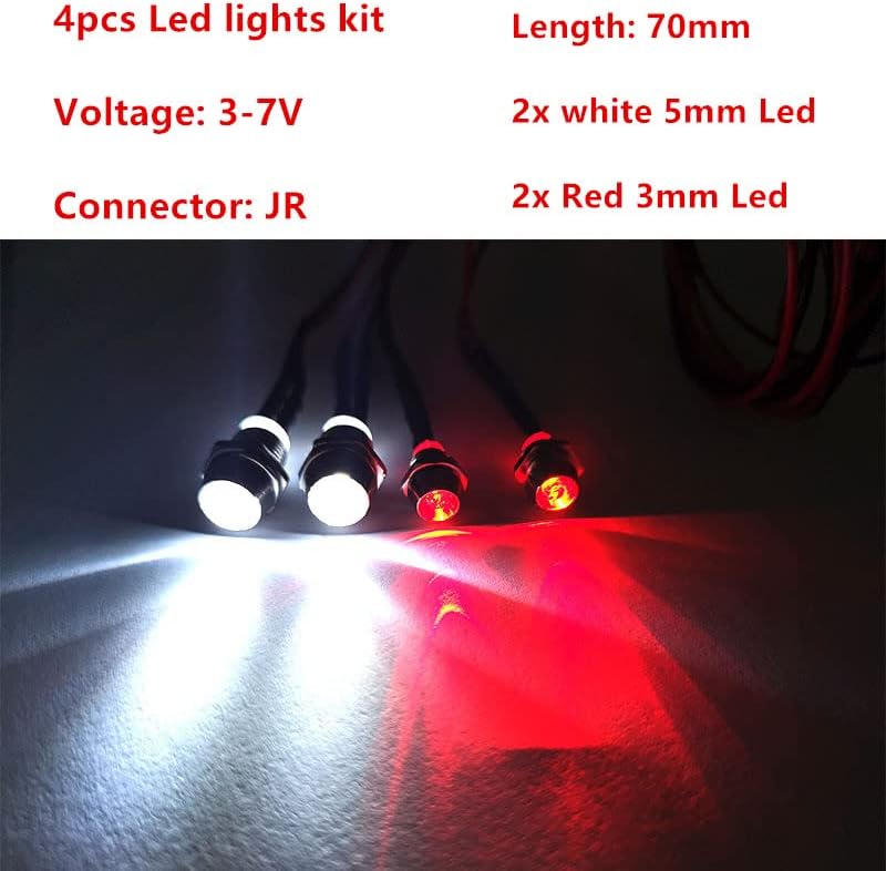 Miniatura 2 de 2 Sets RC 4 LED Kit de Luz Accesorios RC Faros delanterosKit de luz trasera para 110 Crawler Car Axial SCX10 D90 D110 TRX4 TRX6 Redcat
