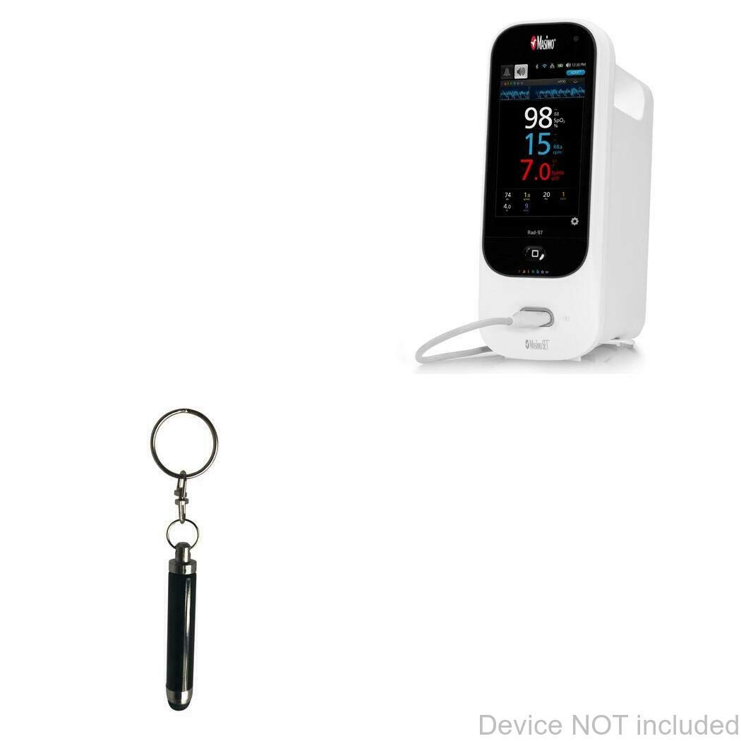 Masimo Rad-97 Stylus Pen, BoxWave® [Bullet Capacitive Stylus] Mini Stylus Pen with Keyring Loop for Masimo Rad-97 - Jet Black