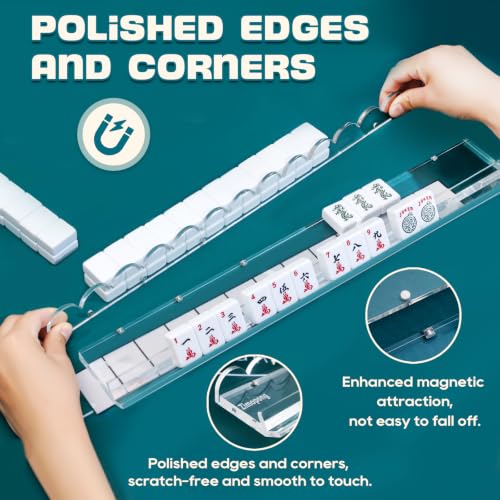 Mahjong racks acrílicos con imanes 17.5 pulg, 4 pcs miniatura 3