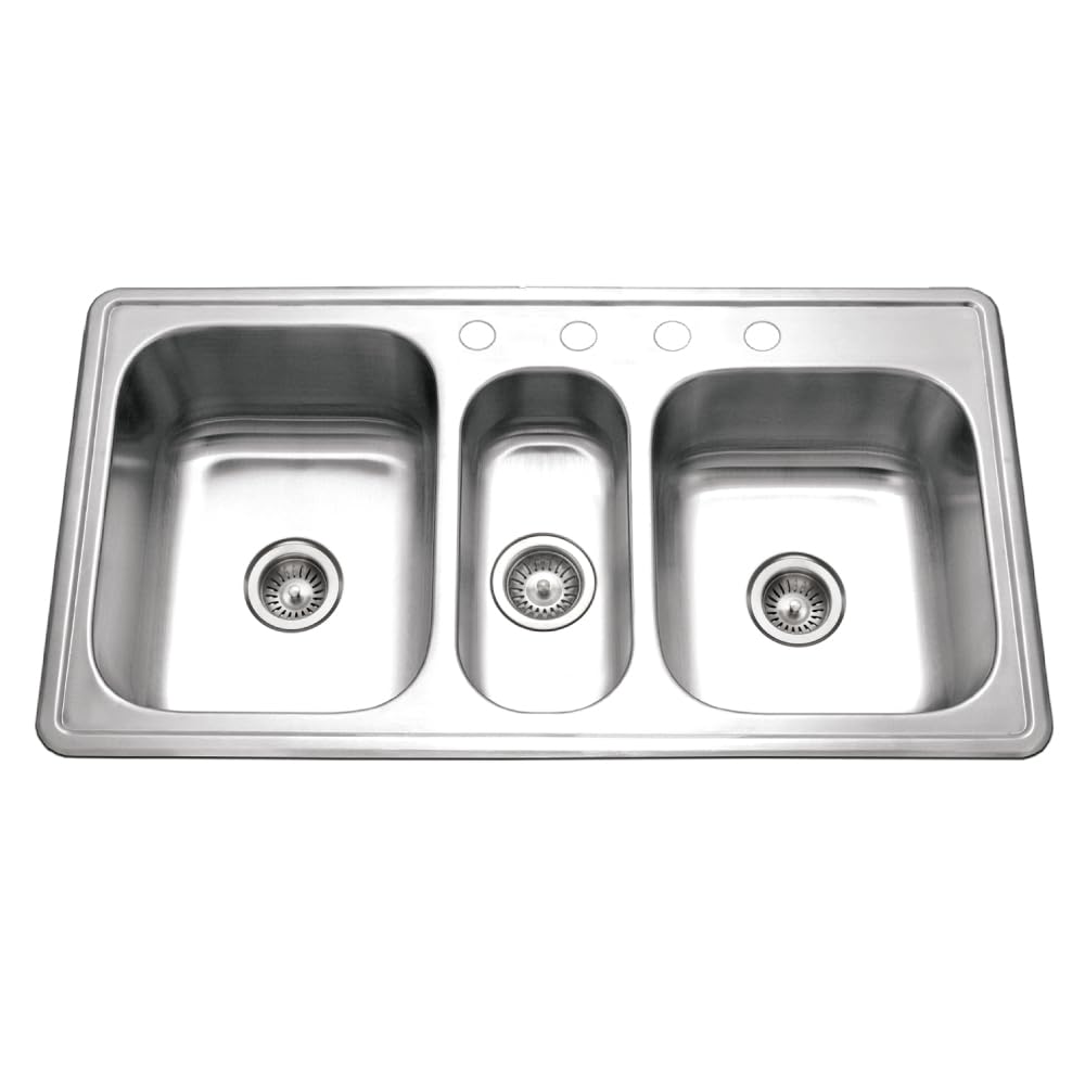 HOUZER PGT-4322-1 Premiere Gourmet Series Topmount Stainless Steel Kitchen Sink