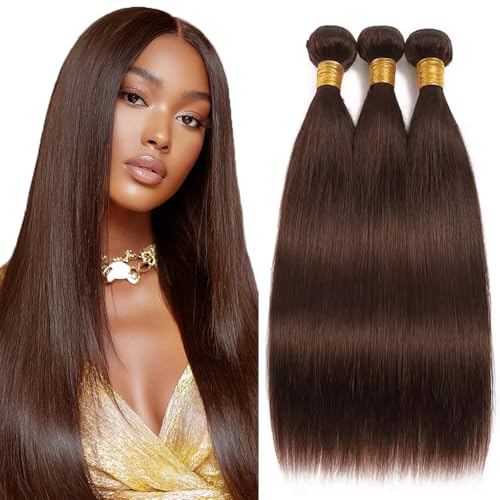 #4 Brown Human Hair Bundles 20 22 24 inch Chocolate Brown Straight Bundles