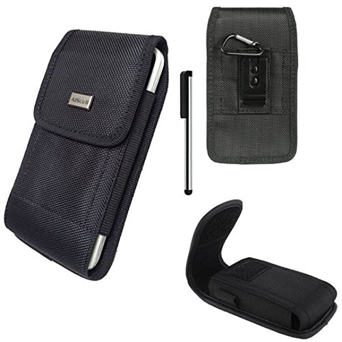 Aiscell Pouch Belt Hip Holster ,Rugged Black Nylon Metal Belt Clip Holster Carrying Case , Stylus Pen , Compatible Galaxy S3 S 3 With Armor Type Hybrid Protective Cover Case On Tactical #TOP1