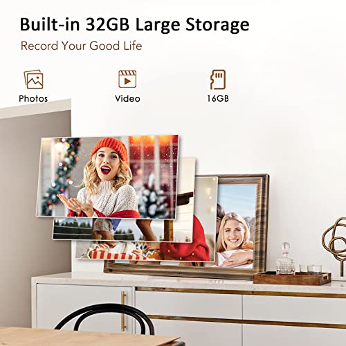 16 Inch Large Digital Picture Frame, Canupdog Digital Photo Frame With 32Gb Storage Wall Mountable, Auto-Rotate, Motion Sensor Share Photo Video Via App #TOP4