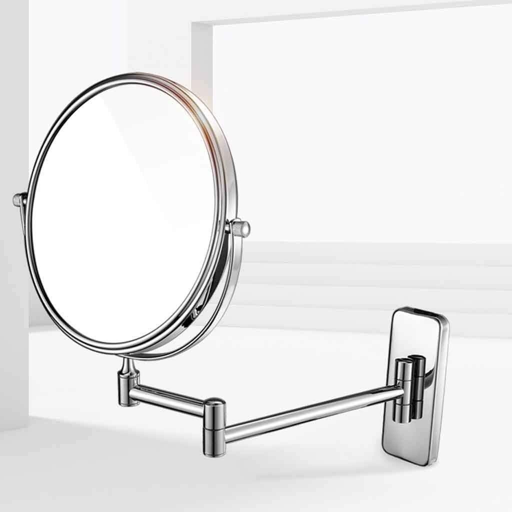 DUSANER Quality goods Table Mirror Punch-free Cosmetic Mirror Hotel Bathroom Wall-mounted Cosmetic Mirror Collapsible Retractable Bathroom Magnifier 8 Inch 20 Cm 6 Inch 15 Cm Boutique light up life