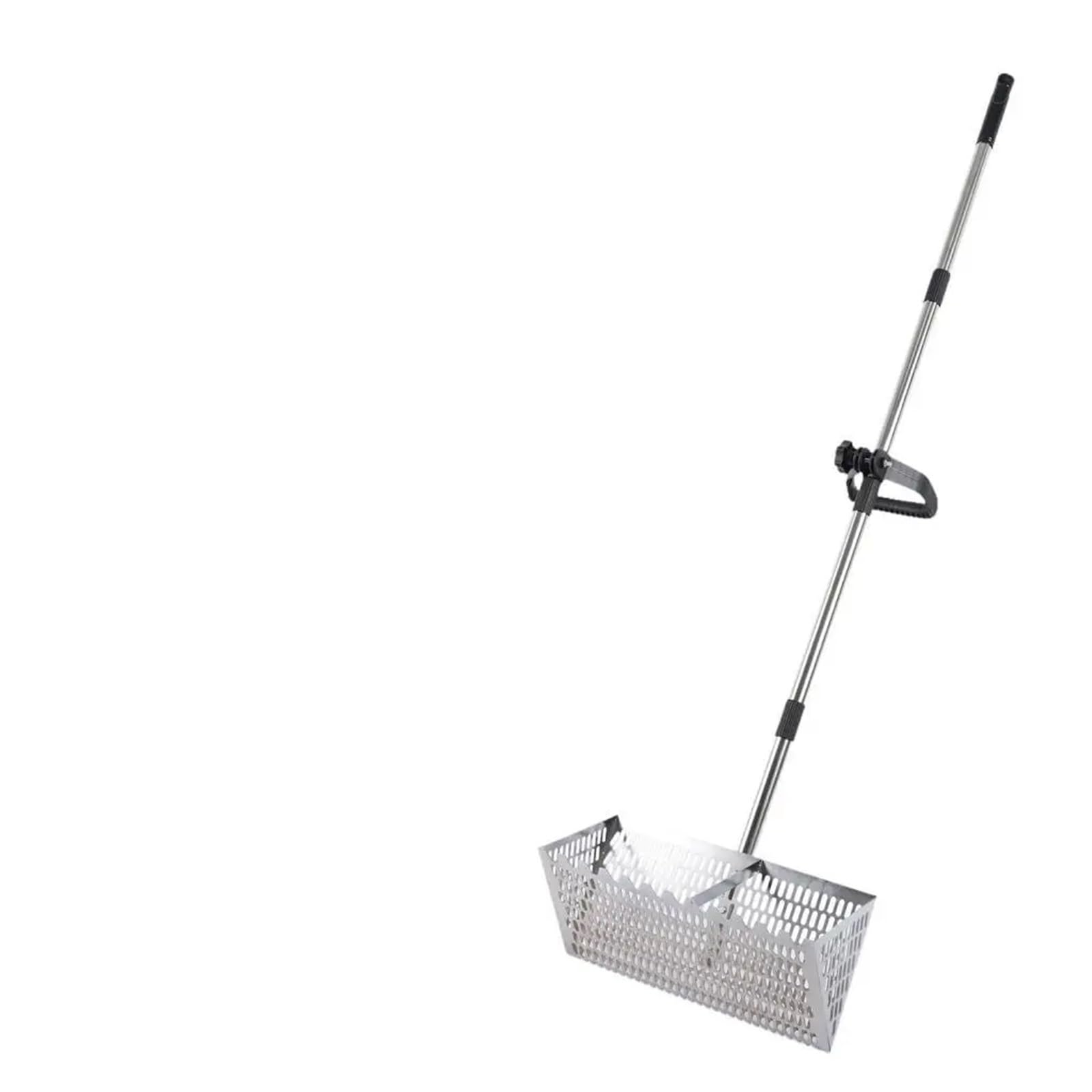Rastrillo per pulci di sabbia Rastrello for sabbia, pala da spiaggia in rete, staccabile, portatile, ergonomico, con manico lungo(Black)