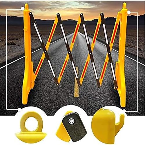 Barrière mobile extensible jaune de signalisation pour sécurité routière