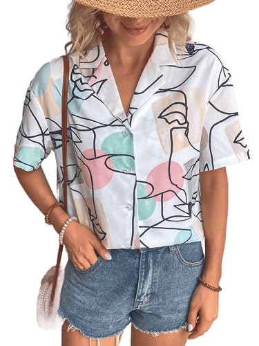 Image of Womens and Girls Polyester Regular Fit Shirt || Short Sleeve Shirts Stylish Western Tops|