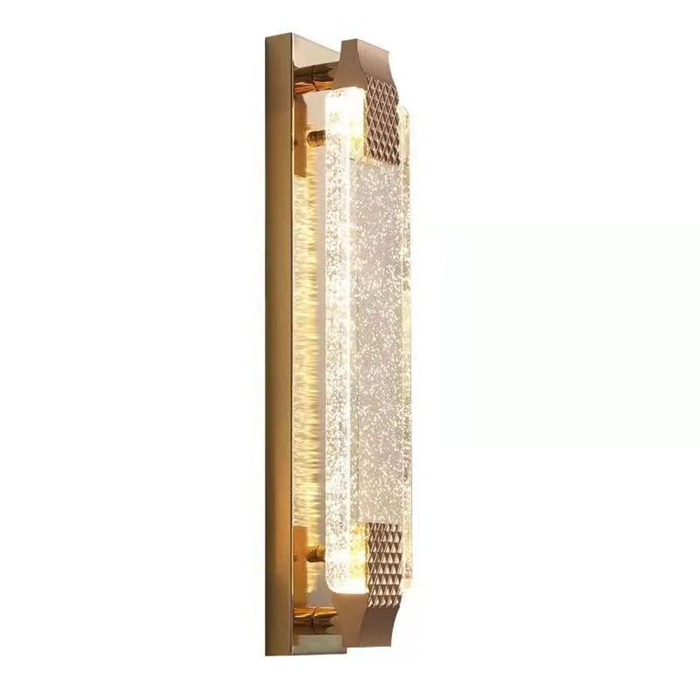 JYBNBBE Modern Wall Sconce Lights for Indoor LED Fixture Crystal Wall Lamp Shade, Gold Metal Wall Lights for Living Room Bedroom Hallway Stairwell, 3 Color Mode Wall Wash Light, 60cm