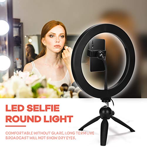 Andoer Luz redonda selfie de LED regulável de 10