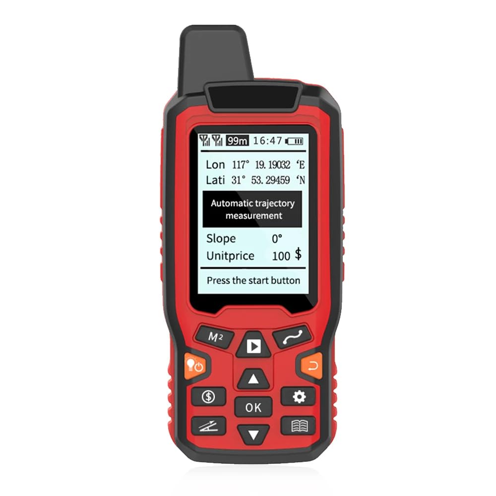 Ręczny sprzęt do pomiarów GPS, Miernik przyrządu do pomiaru terenu GPS z ekranem LCD o przekątnej 2,4 cala do pomiaru powierzchni i odległości