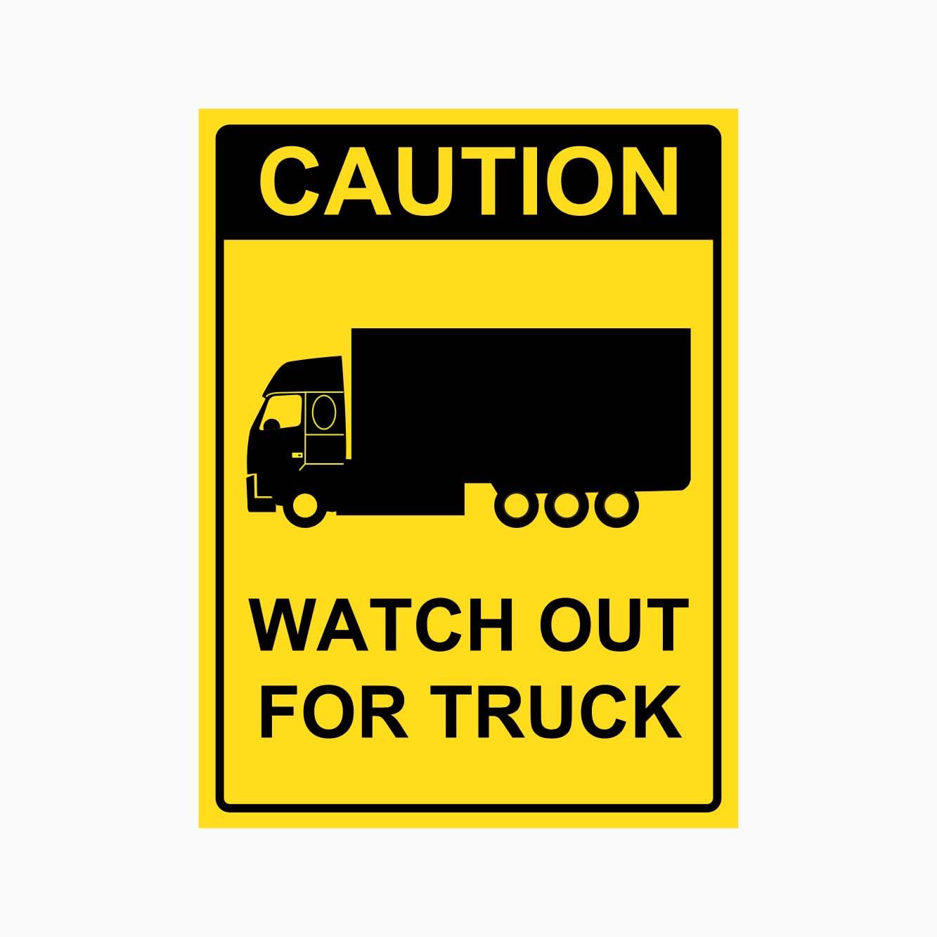 CAUTION WATCH OUT FOR TRUCK Sign Vehicle Safety Metal Tin Sign 12x8 inch for Industrial & Commercial Series