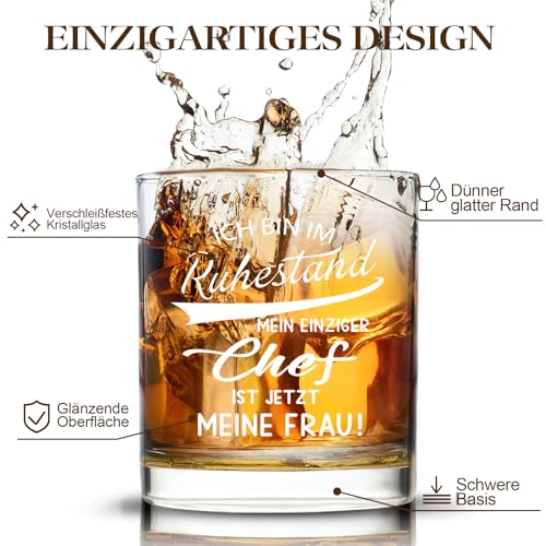 Joymaking Whisky Gläser Geschenke, Ruhestand Geschenk, Renteneintritt Geschenk Frau Männer, Abschiedsgeschenk Kollegin Rentner Geschenk Frau Mann, Rente Geschenke Whiskeyglas Geschenke für Männer 15oz