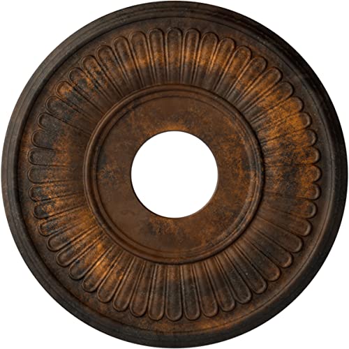 Image of Ekena Millwork CM15BERUS 15 3 /4 inchOD X 3 7 /8 inchID X 3 /4 inchP Berkshire Ceiling Medallion Fits Canopies Up to 7 inch, Rust