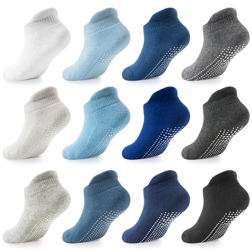 Image of LA ACTIVE Non Slip Grip Ankle Boys and Girls Socks with Non Skid for Babies Toddlers and Kids Back to School 0-10 Years