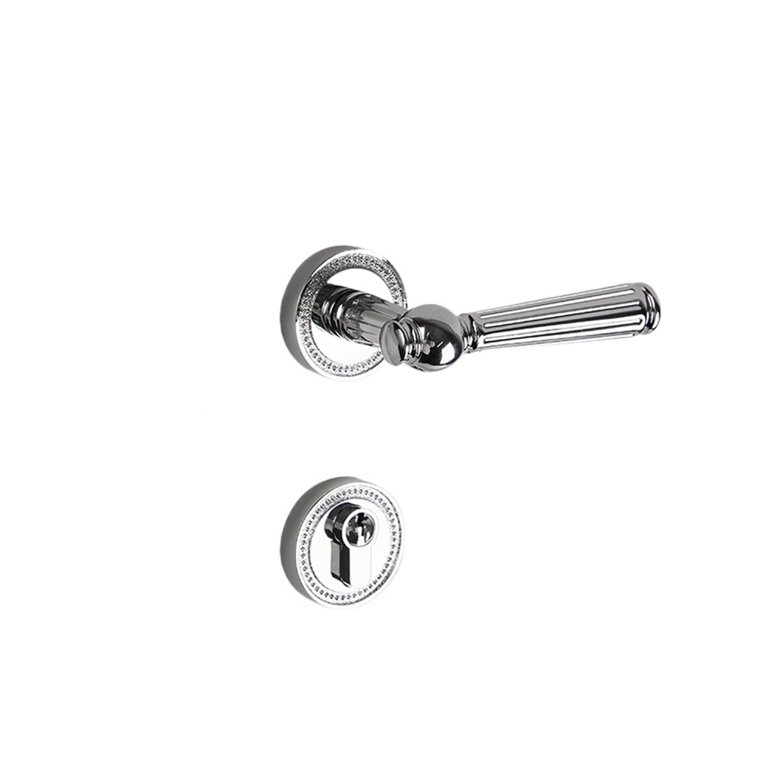 Serrure en cuivre pur argent luxe pour porte intérieure en bois chic