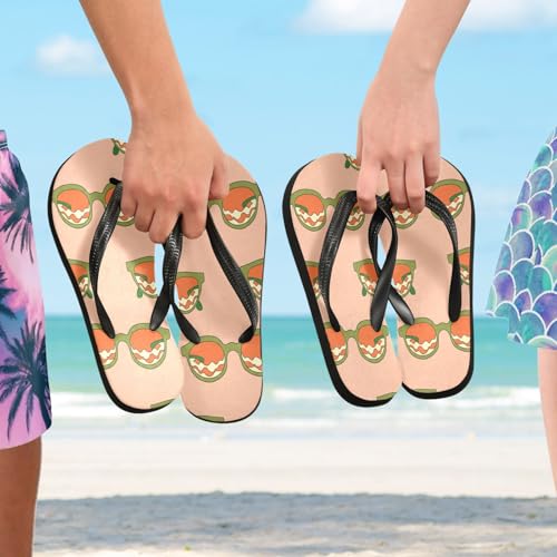 Nander Cute Glasses Sandal Flip Flops of Men's & Women's,Beach Slippers Flip Flops Shower Shoes4