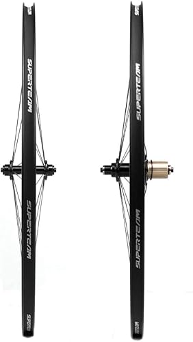 Miniatura 6 de Superteam - Juego de ruedas para bicicleta de ruta fibra de carbono, 700 C, 50mm ancho 23 terminado mate